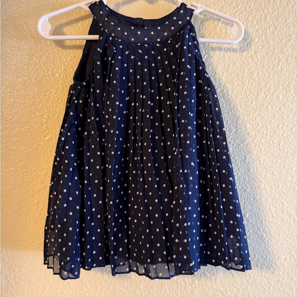 Blueberi Boulevard Navy Polka Dot Kids Dress